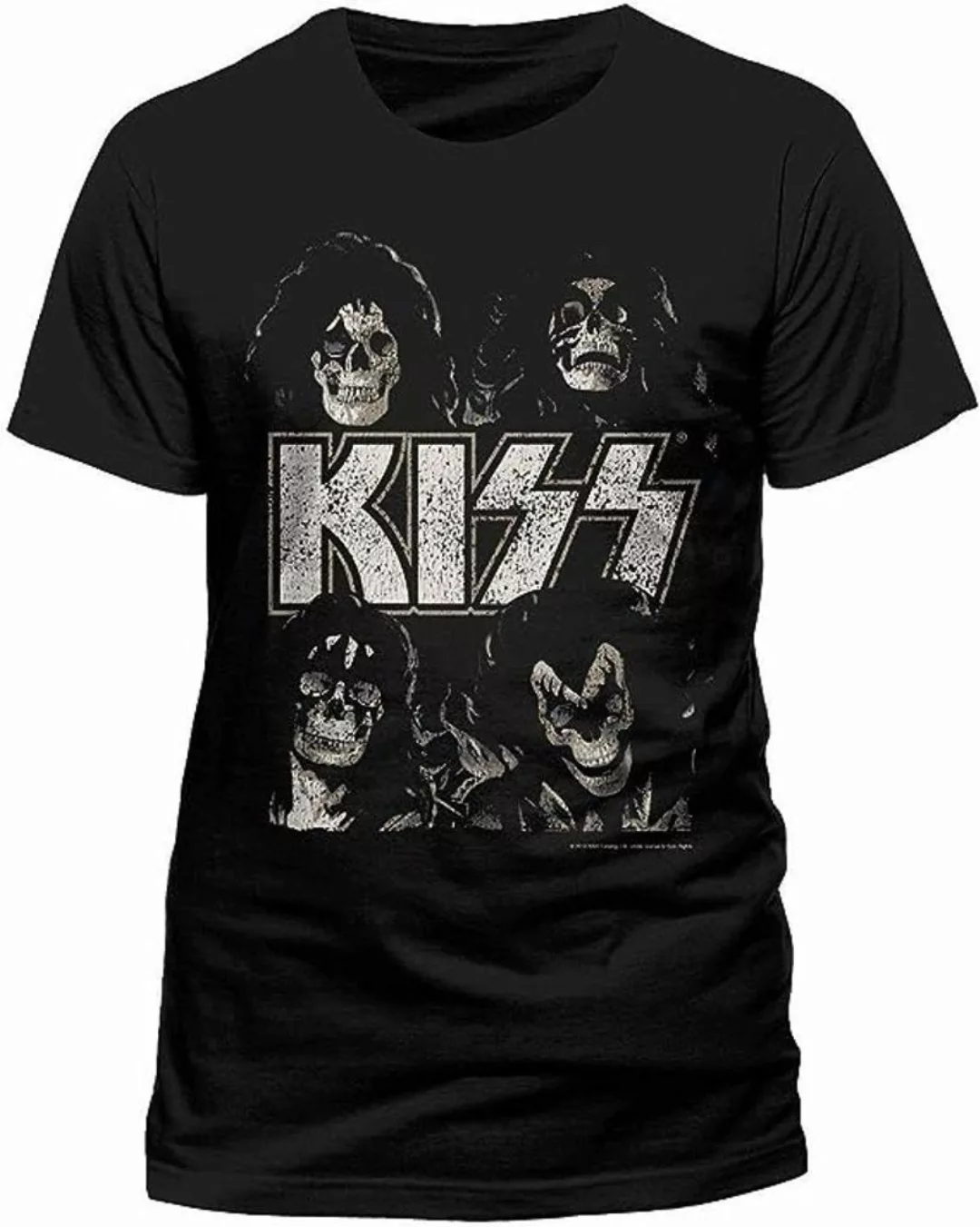 coole-fun-t-shirts Print-Shirt KISS - SKULL HEADS günstig online kaufen