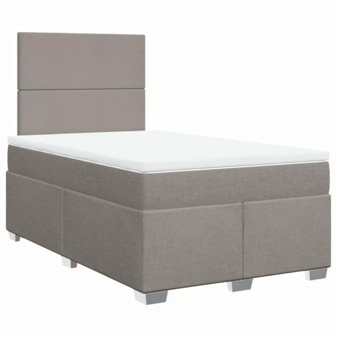 vidaXL Bett Boxspringbett mit Matratze Taupe 120x190 cm Stoff günstig online kaufen