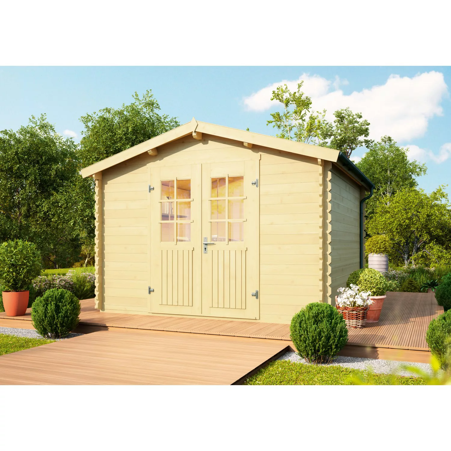 Wolff Finnhaus Holz-Gartenhaus Paris A imprägniert BxT: 324 cm x 330 cm günstig online kaufen