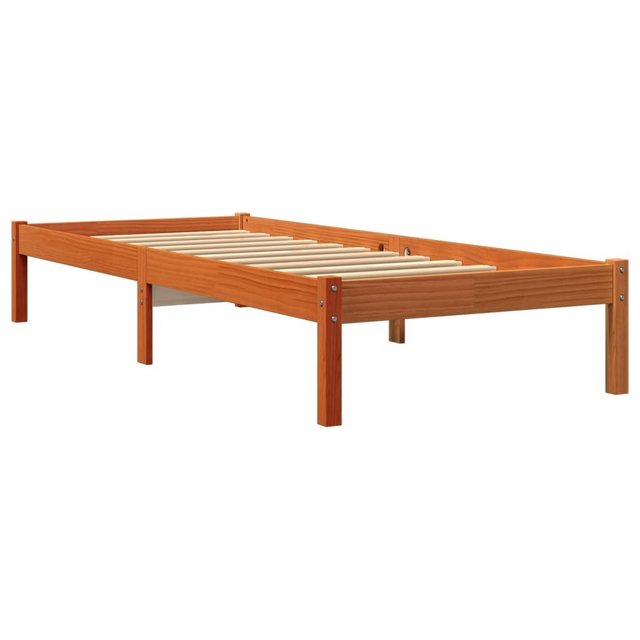 vidaXL Bettgestell Massivholzbett Wachsbraun 100x200 cm Kiefer Bett Bettges günstig online kaufen