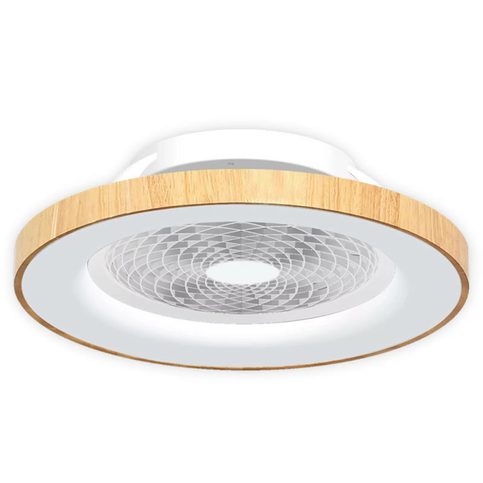 Smart LED-Deckenventilator Tibet, holzfarben, leise, Ø 65 cm günstig online kaufen