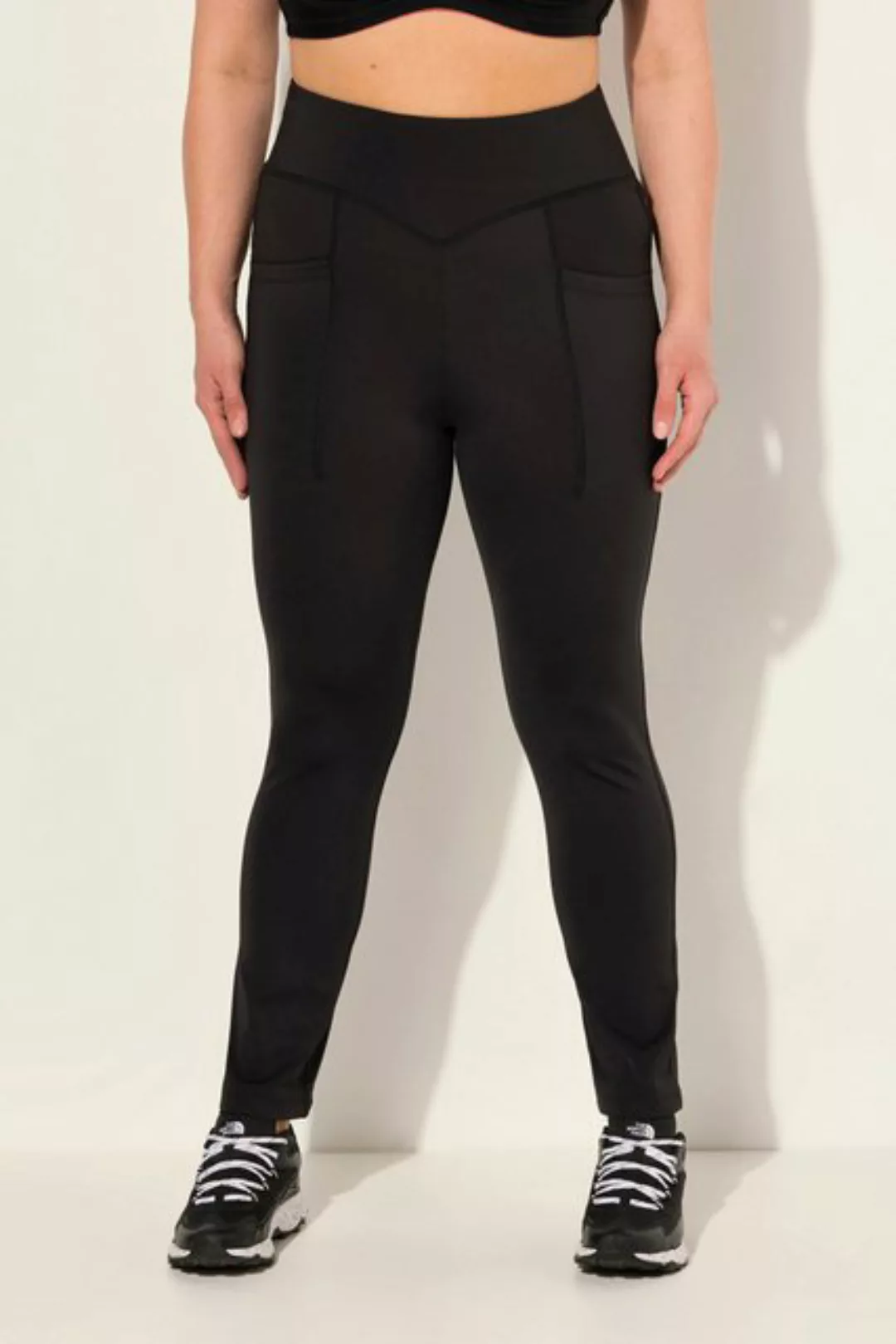 Ulla Popken Lederimitathose Straight Leg-Sportleggings schnelltrocknend günstig online kaufen