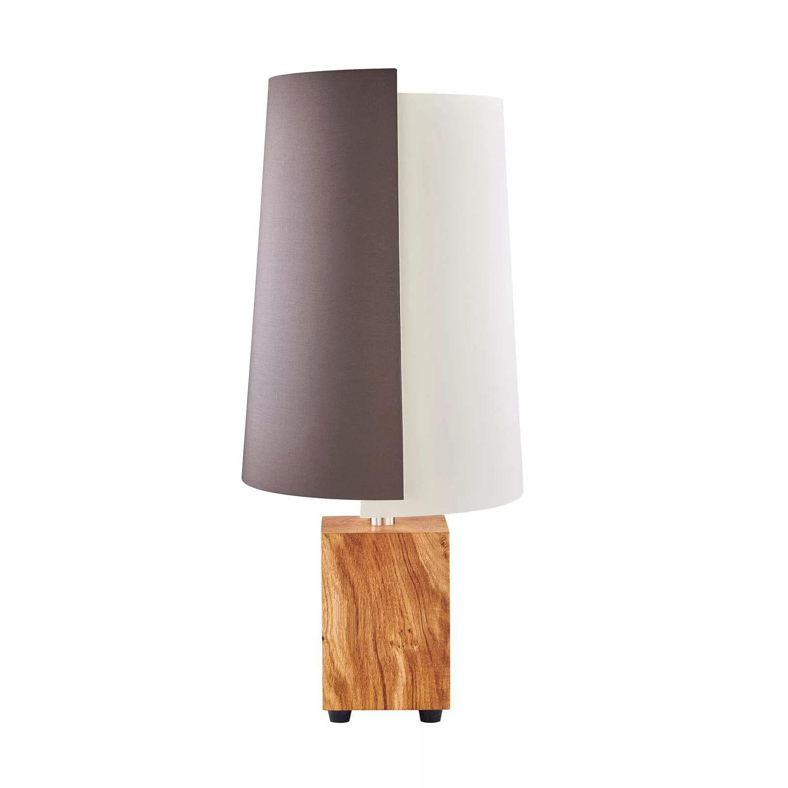 HerzBlut Tischleuchte Jojo, Holz, braun/creme, 51,5 cm, E27 günstig online kaufen