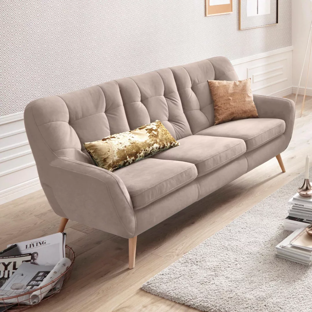 exxpo - sofa fashion 3-Sitzer "Scandi, bequem, aufwendige Rückenpolsterung günstig online kaufen