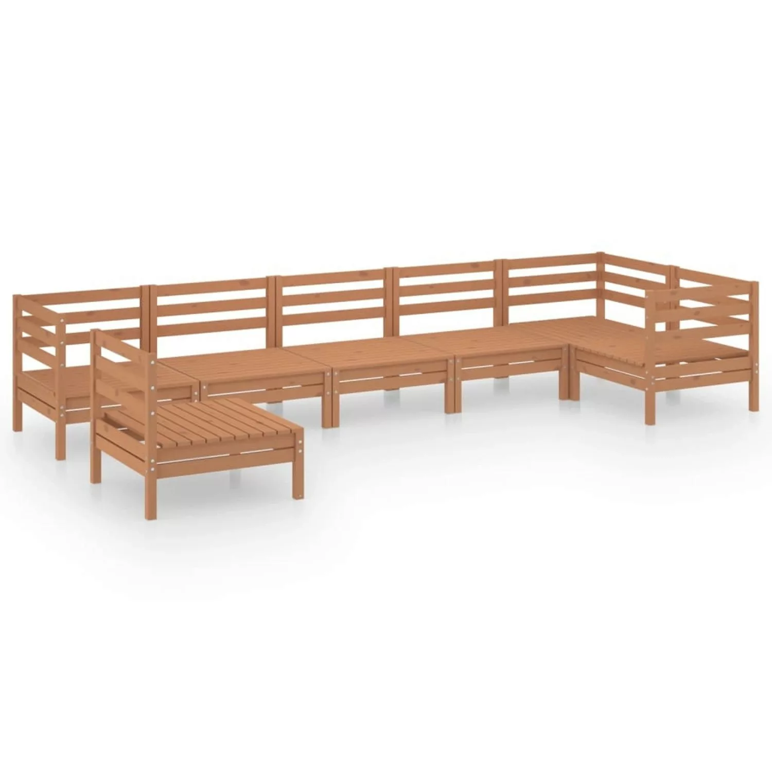 7-tlg. Garten-lounge-set Massivholz Kiefer Honigbraun günstig online kaufen