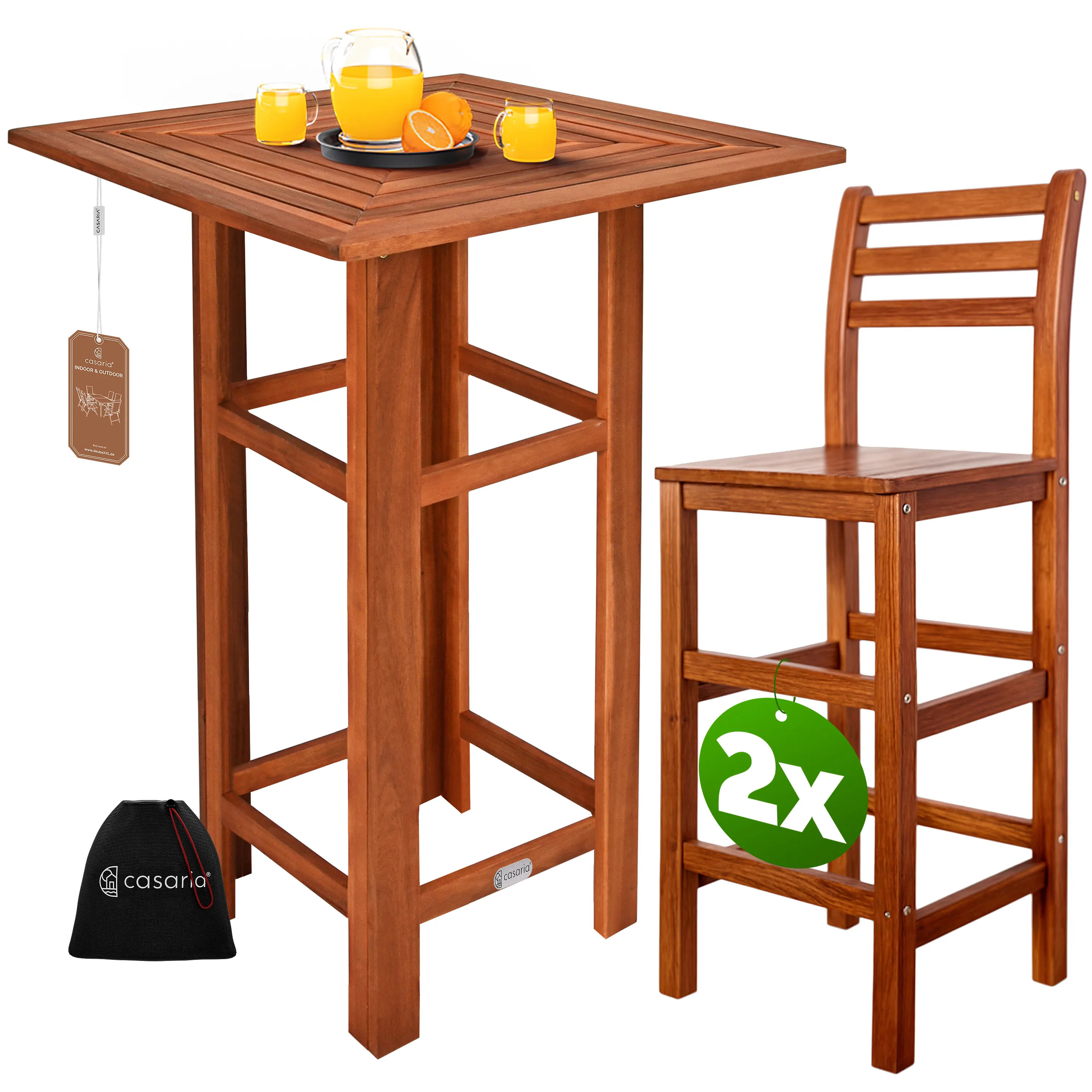 Stehtisch mit Barhocker-Set 3-tlg Akazienholz günstig online kaufen