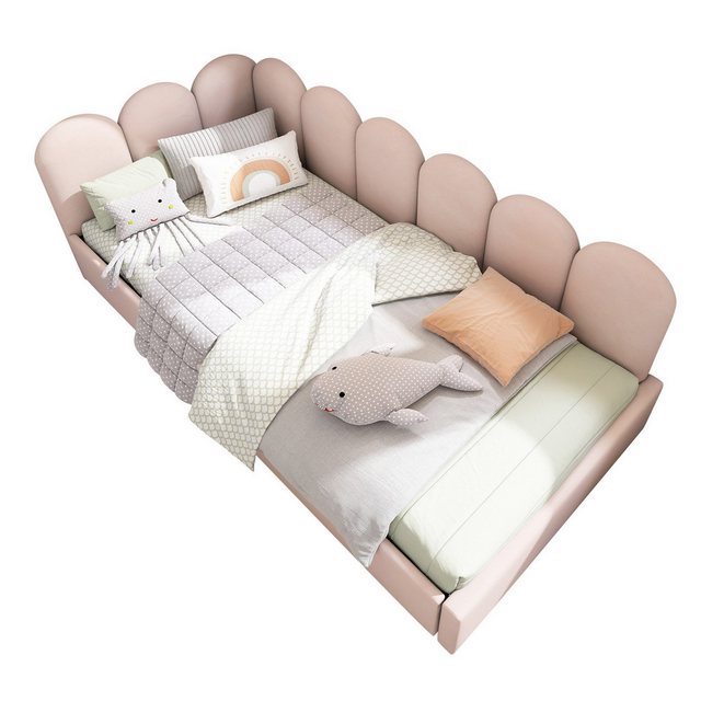 Ulife Daybett Rosa Samt Sofabett Tagesbett Kinderbett mit 2 Schubladen, Lat günstig online kaufen