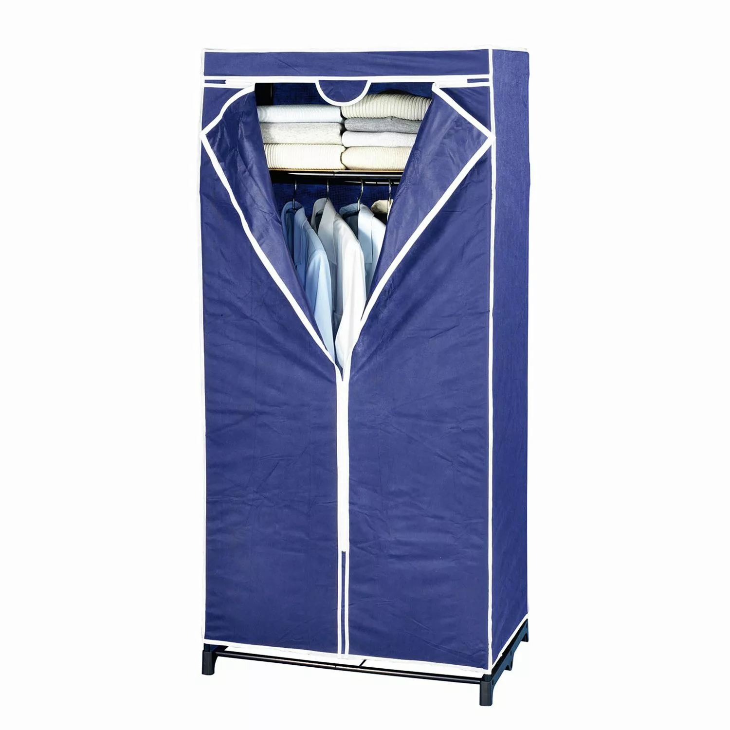 WENKO Kleiderschrank Air mit Ablage, Stoffschrank, Faltschrank blau günstig online kaufen