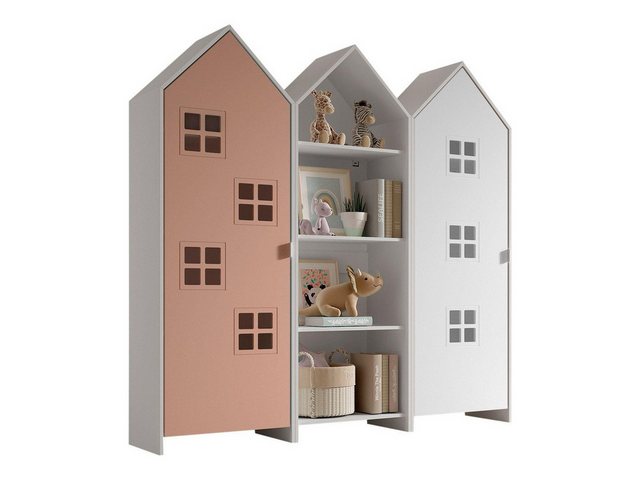 Vipack Kleiderschrank in Korpus Weiß / Front Pink u. Weiß, MDF günstig online kaufen