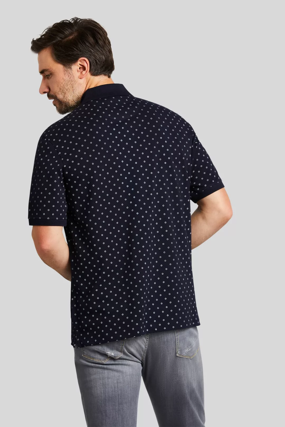 bugatti Poloshirt, mit grafischem Minimal-Allover-Print günstig online kaufen