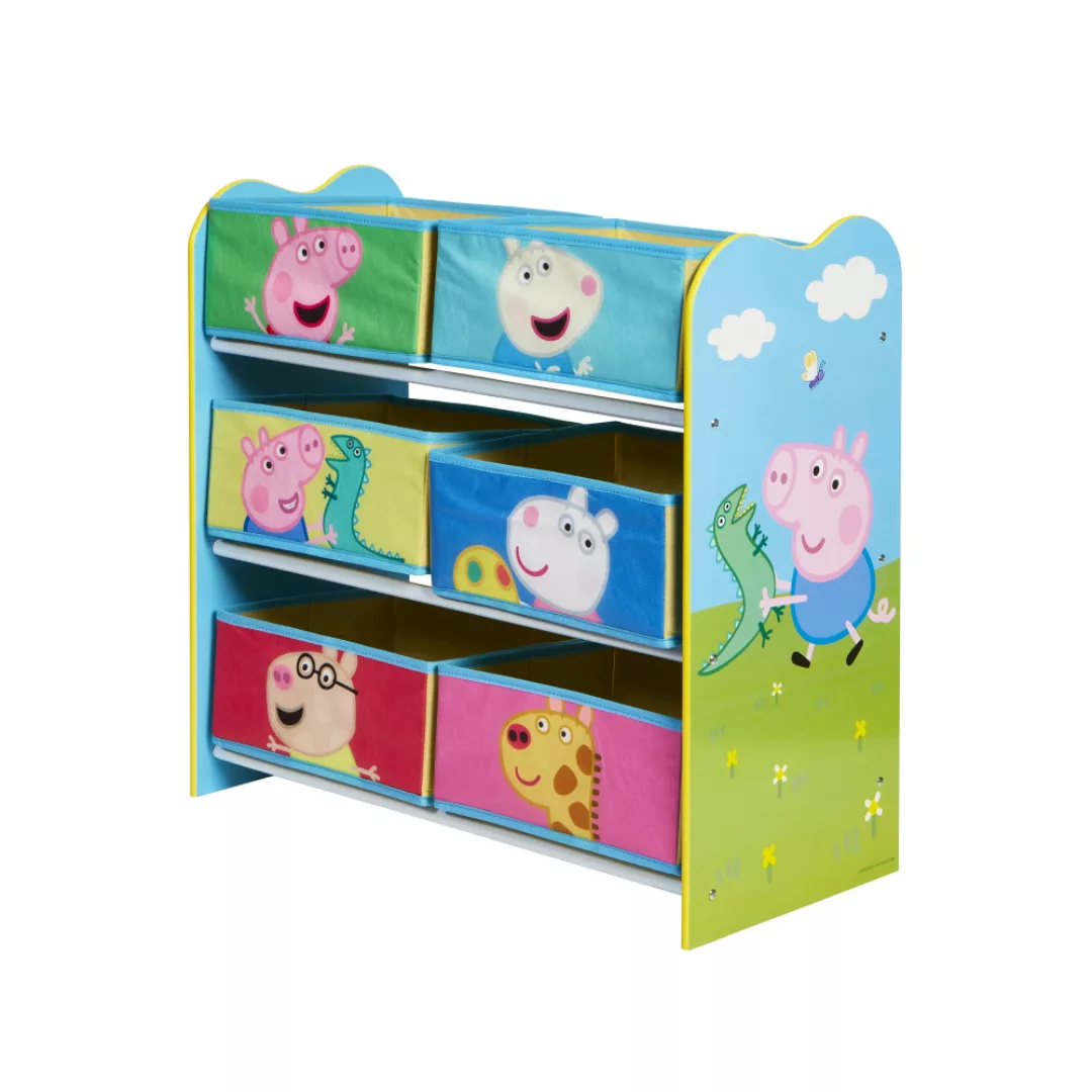 Peppa Pig - Regal Zur Spielzeugaufbewahrung Mit Sechs Kisten Für Kinder günstig online kaufen