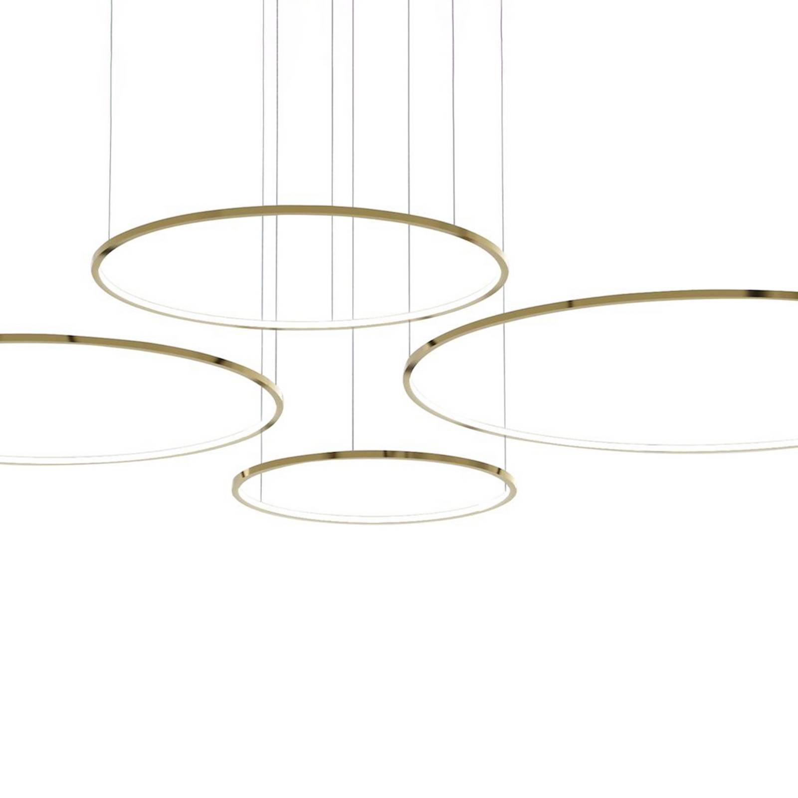 LED-Hängeleuchte Saturno, 4-fl., goldfarben, Metall, 4.000 K günstig online kaufen