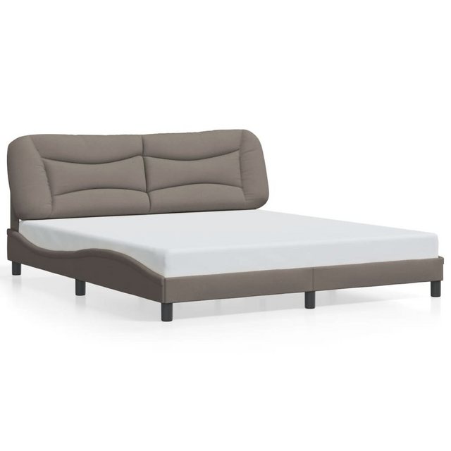 vidaXL Bettgestell, Bettrahmen mit Kopfteil Taupe 180x200 cm Stoff günstig online kaufen