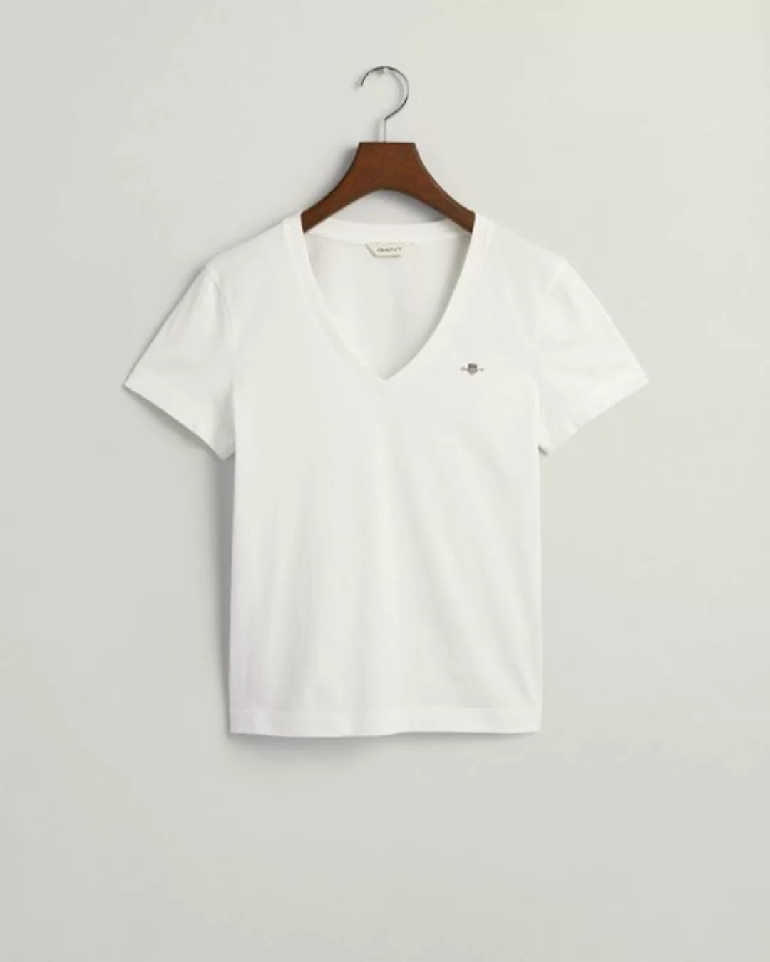 Gant T-Shirt REG SHIELD SS V-NECK T-SHIRT, WHITE günstig online kaufen