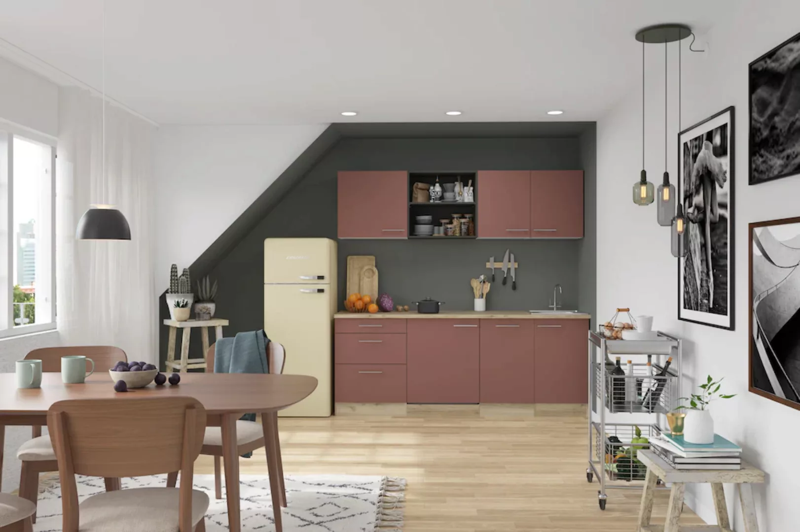 OPTIFIT Küche "Bella", Breite 210 cm, wahlweise mit E-Geräten günstig online kaufen