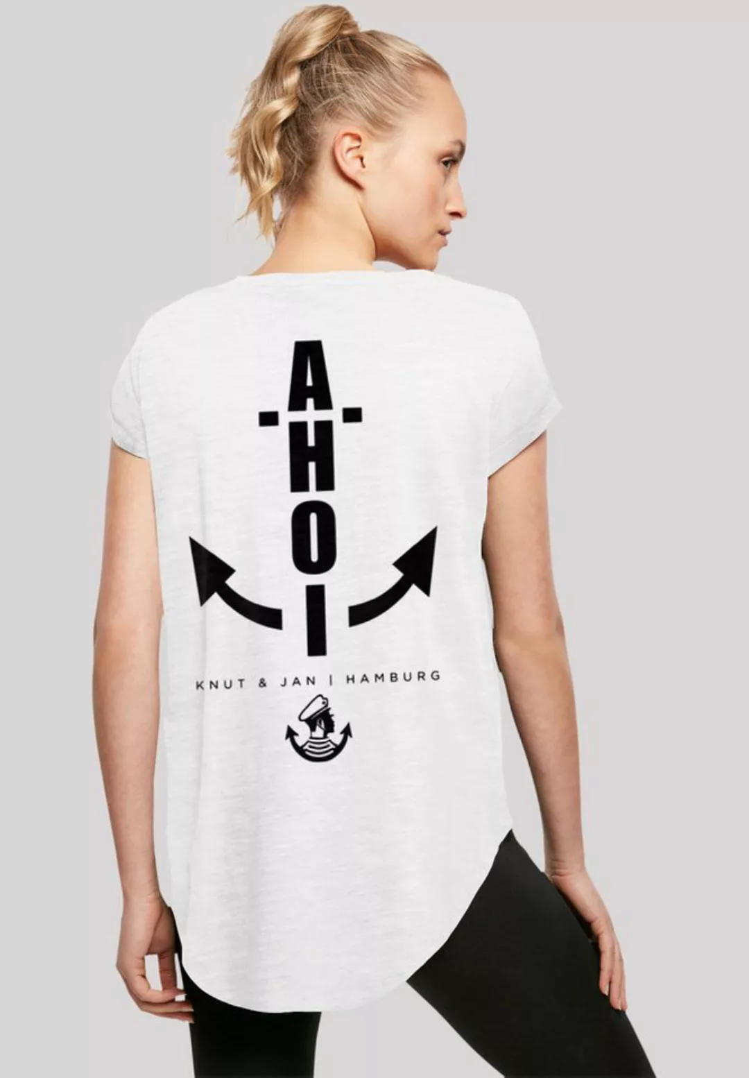 F4NT4STIC T-Shirt "Damen Long T-Shirt Ahoi Anker Knut & Jan Hamburg", Print günstig online kaufen