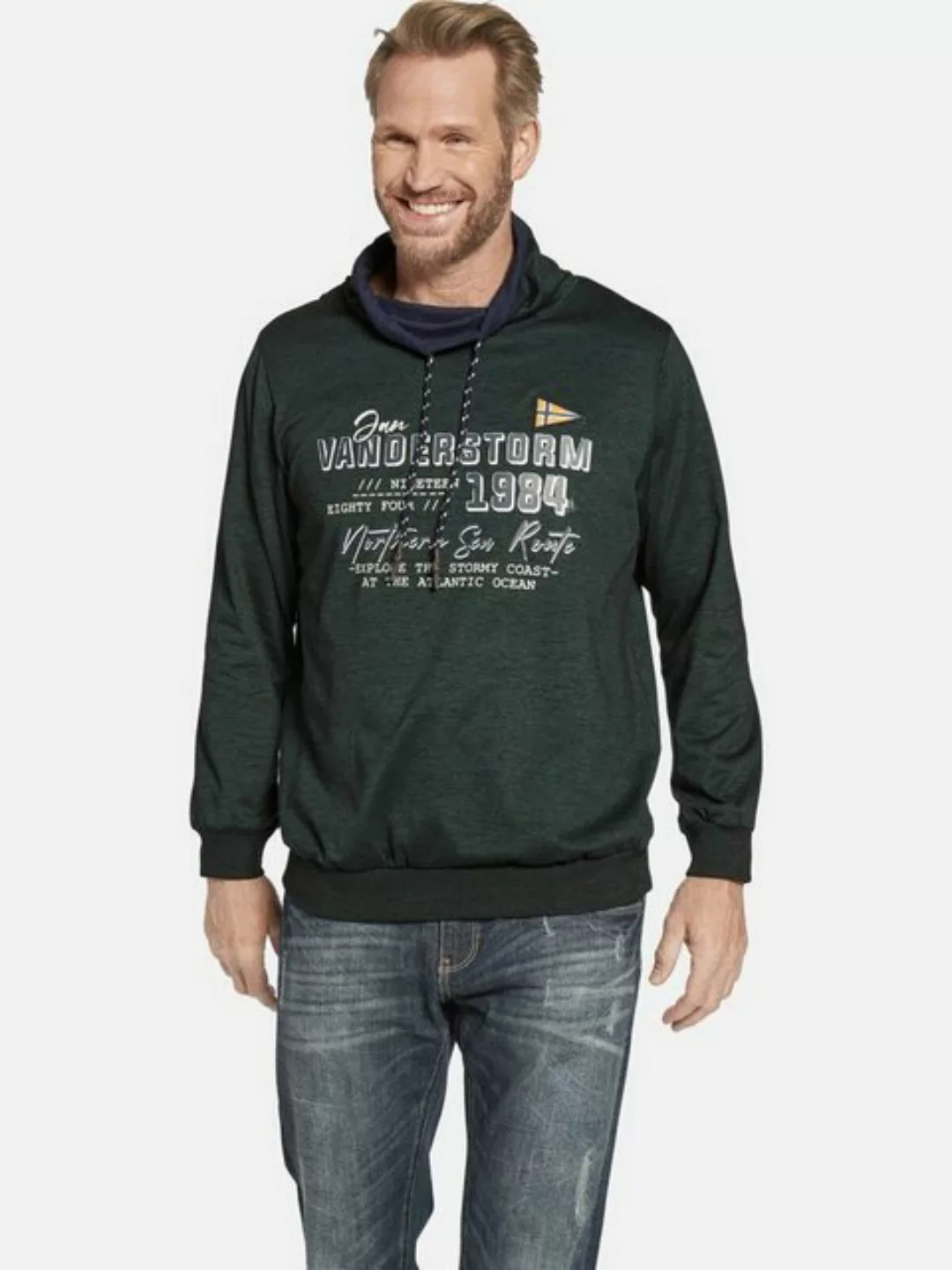 Jan Vanderstorm Sweatshirt SVERRE in melierter Optik günstig online kaufen