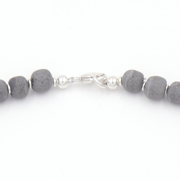Halskette Mit Silber Und Perlen Aus Recycling Glas, 46 Cm günstig online kaufen