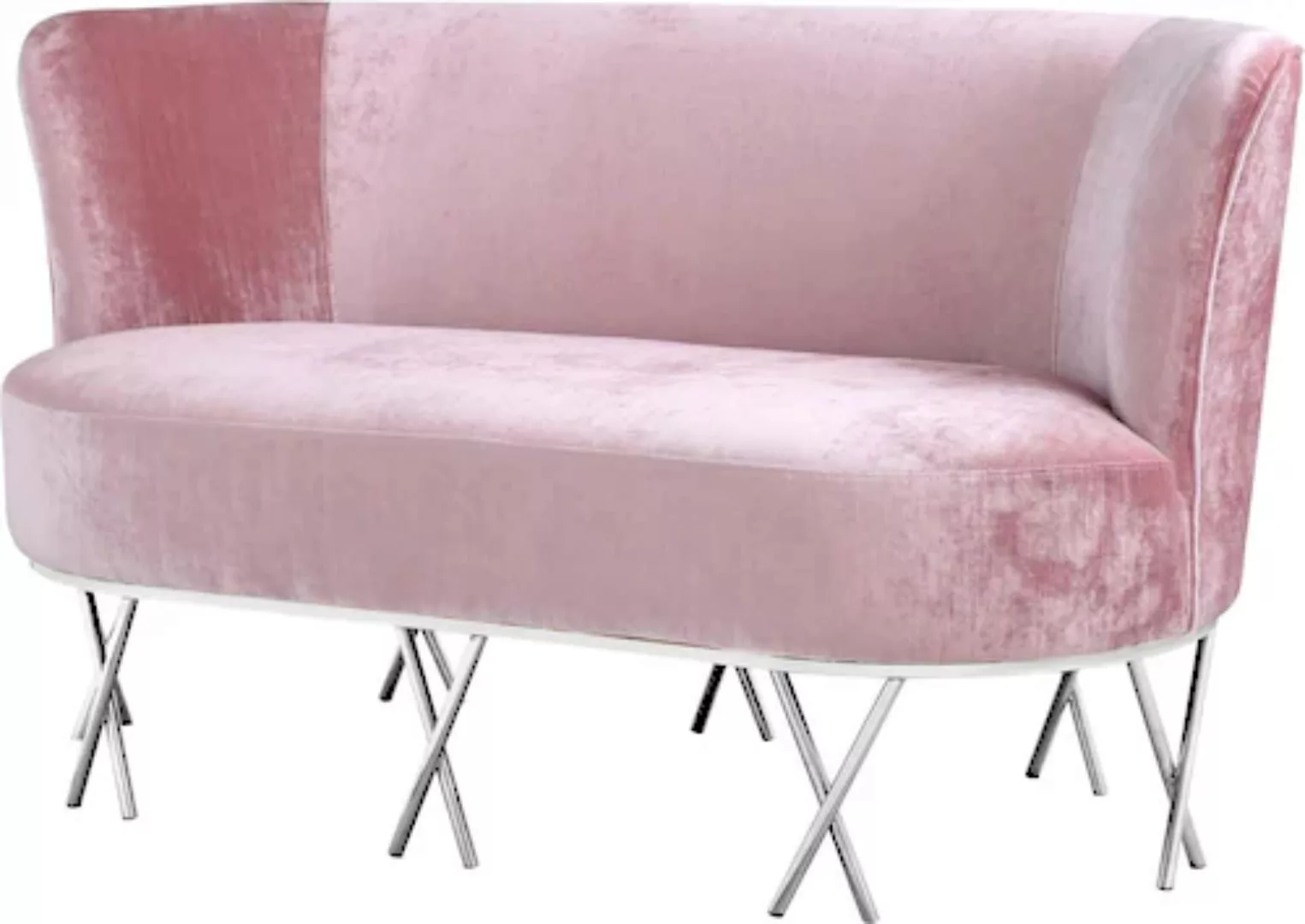 Leonique Sofa "Scarlett", mit chromfarbenen Metallfüßen, extravagantes Desi günstig online kaufen