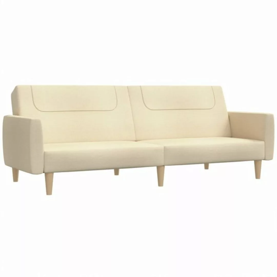 vidaXL Sofa Schlafsofa 2-Sitzer Creme Stoff günstig online kaufen