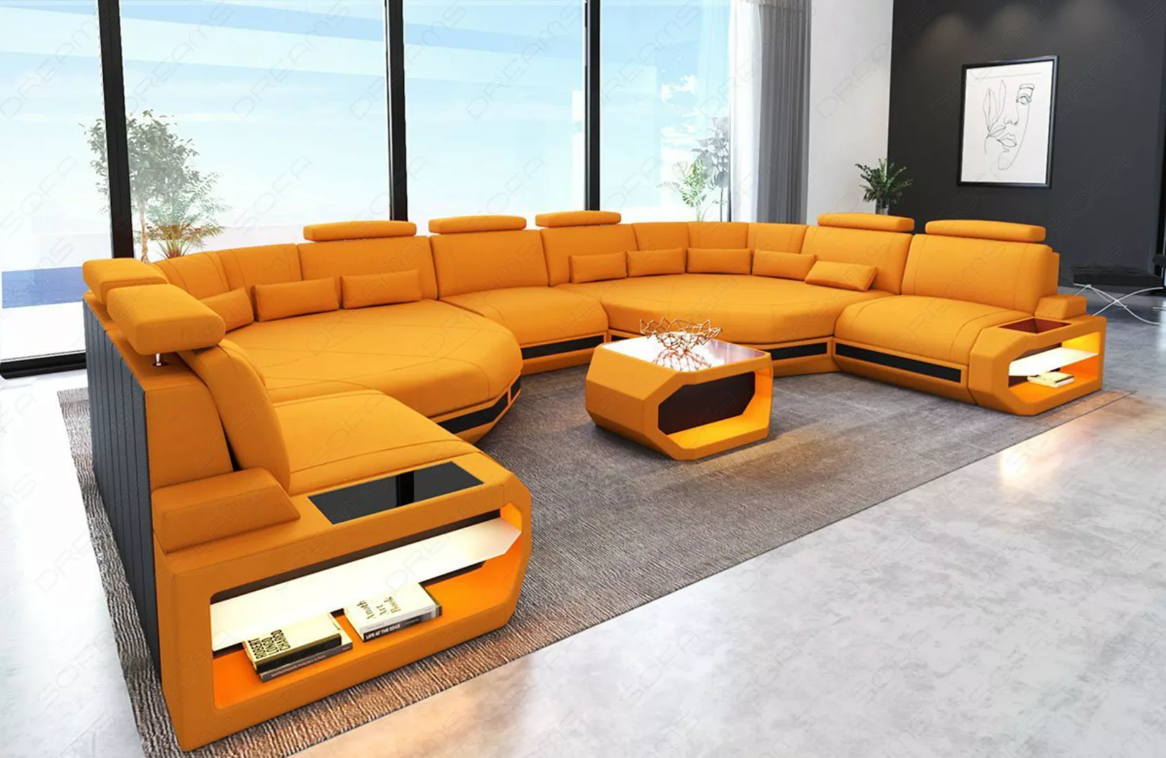 Sofa Dreams Wohnlandschaft Stoff Polster Sofa Couch Asti, Mikrofaser, XXL U günstig online kaufen