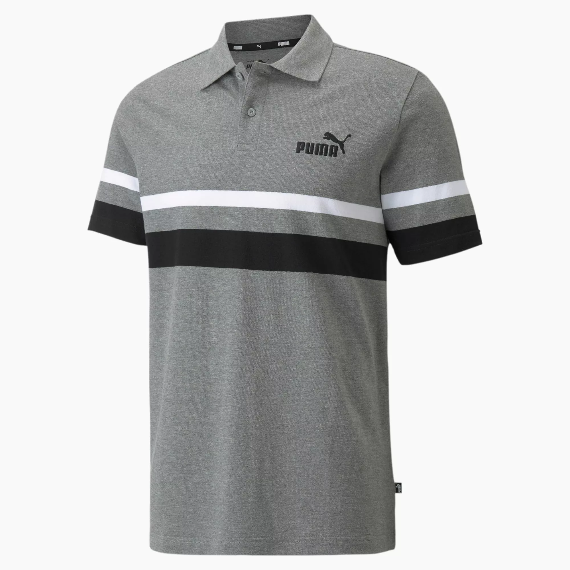PUMA Essentials Stripe Herrenpoloshirt | Mit Heide | Grau | Größe: S günstig online kaufen