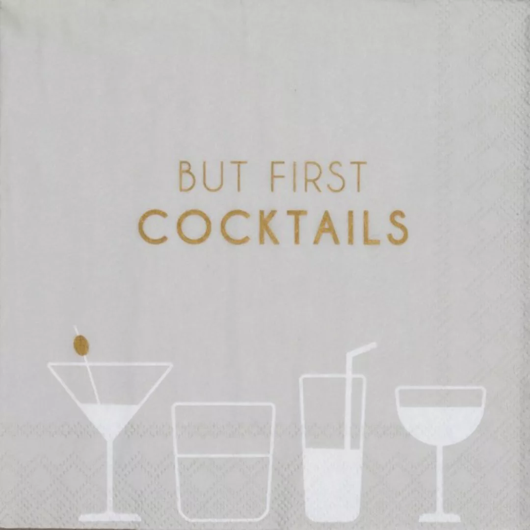 Cocktailserviette 12,5x12,5 cm - But first Cocktails günstig online kaufen