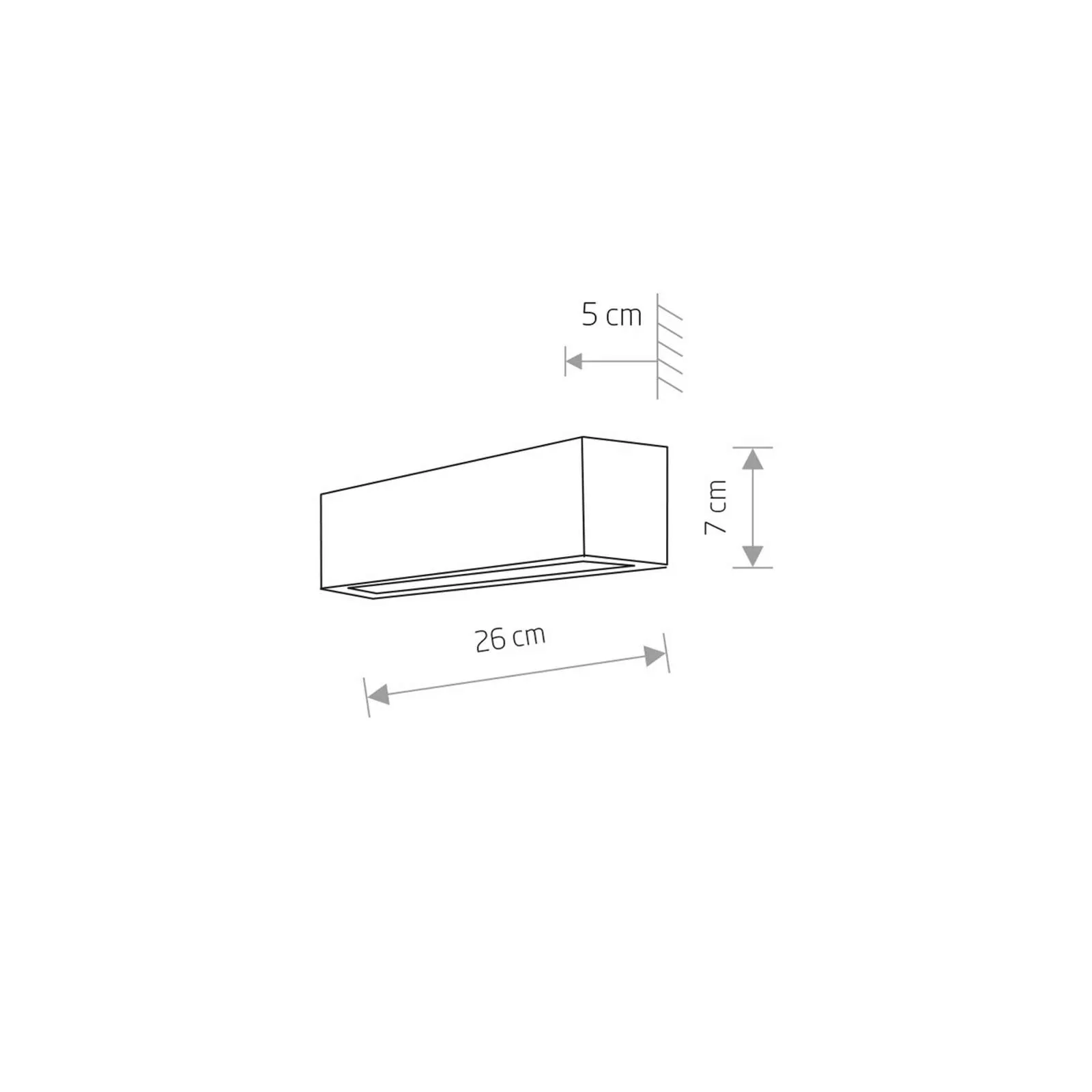 Wandleuchte Straight XS, Breite 26 cm, graphit günstig online kaufen