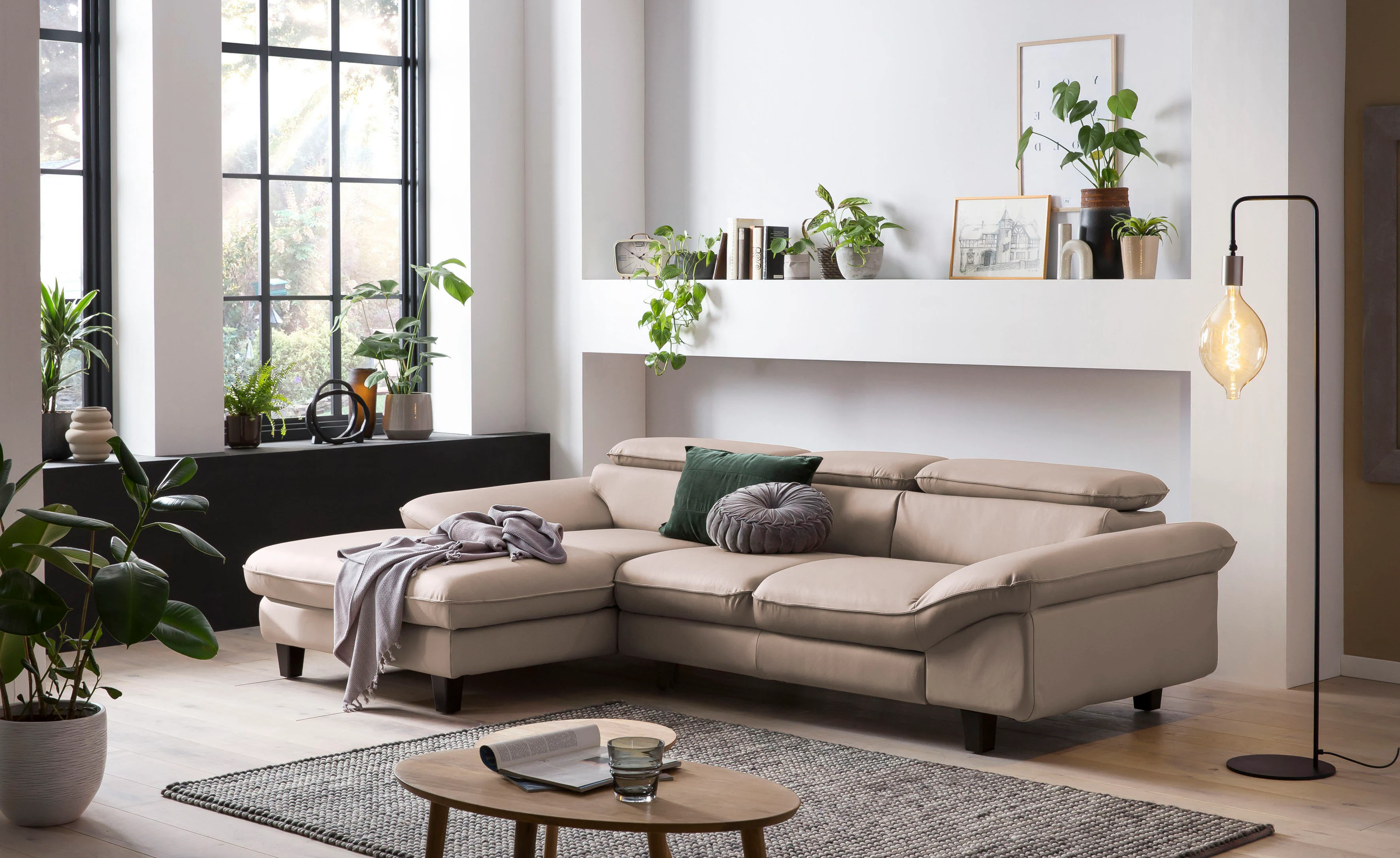 Home affaire Ecksofa "Pilot L-Form", mit Kopfteilverstellung, wahlweise mit günstig online kaufen