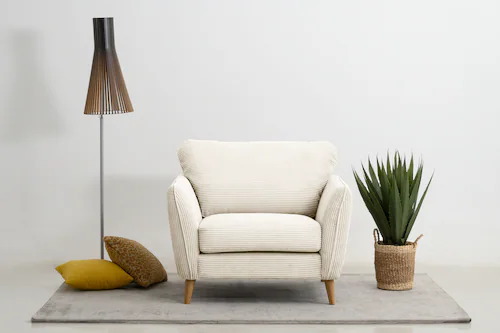 Home affaire Sessel "MARSEILLE", Massivholzbeine Eiche, Landhausstil, Welle günstig online kaufen