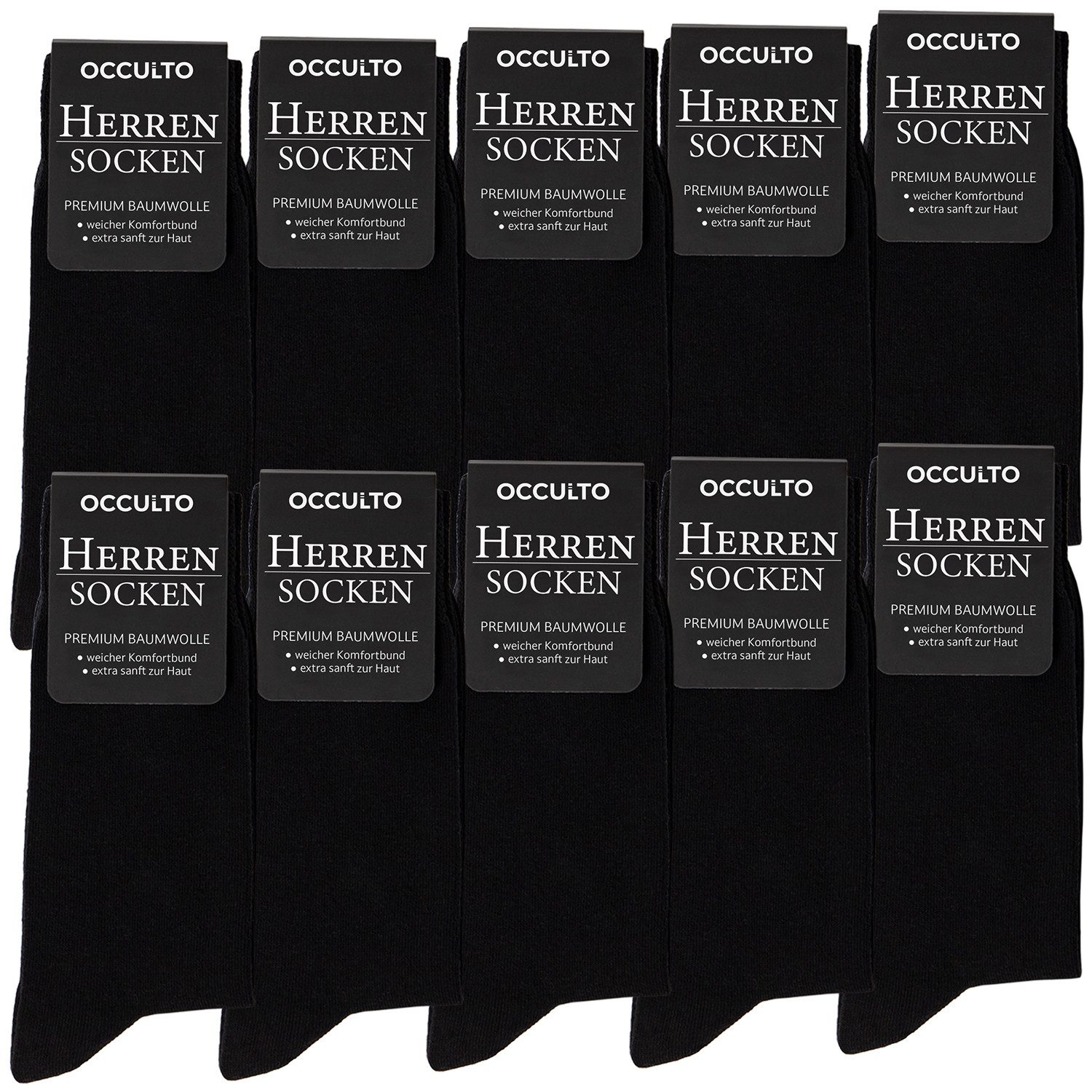 OCCULTO Businesssocken Herren Schwarze Socken 10-30er günstig online kaufen