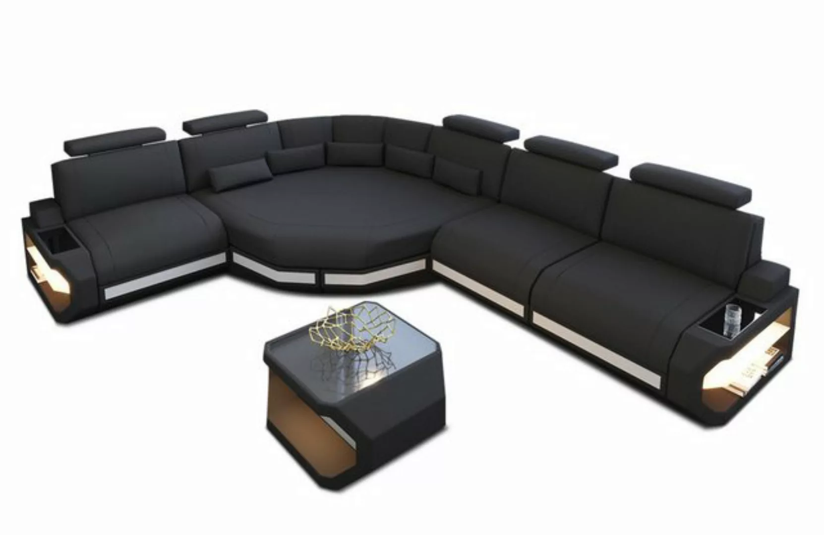 Sofa Dreams Ecksofa Asti M, L Form Stoffsofa, mit LED, mit USB-Anschluss, D günstig online kaufen