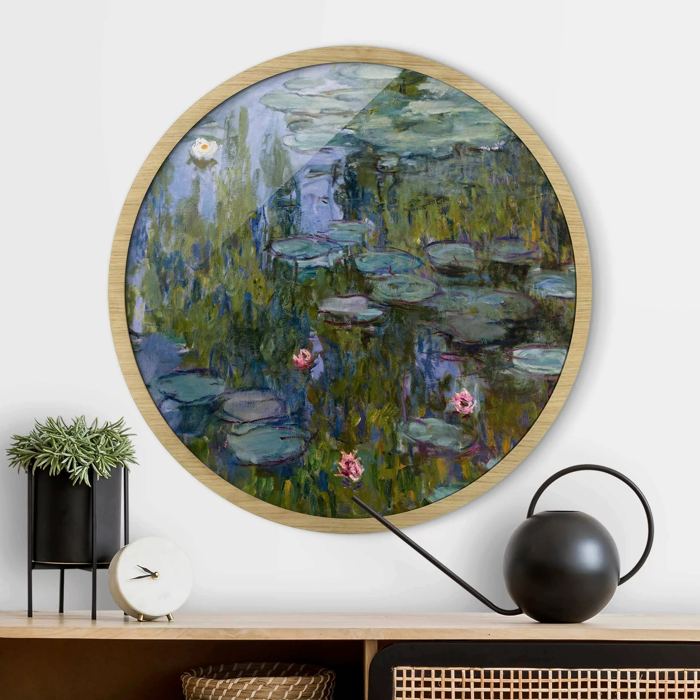Rundes Gerahmtes Bild Claude Monet - Seerosen (Nympheas) günstig online kaufen