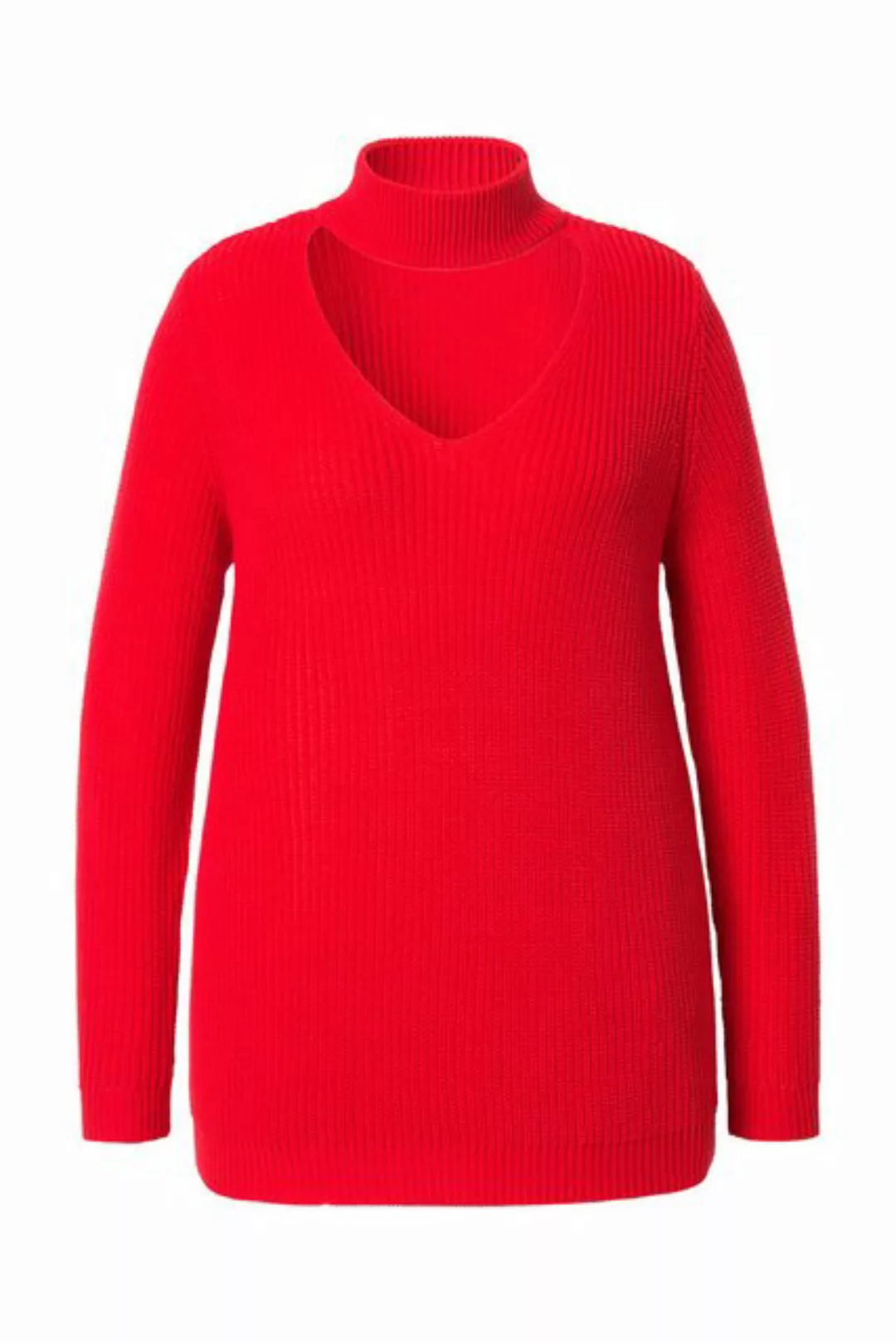 MIAMODA Strickpullover Pullover Regular Fit V-Ausschnitt mit Choker günstig online kaufen