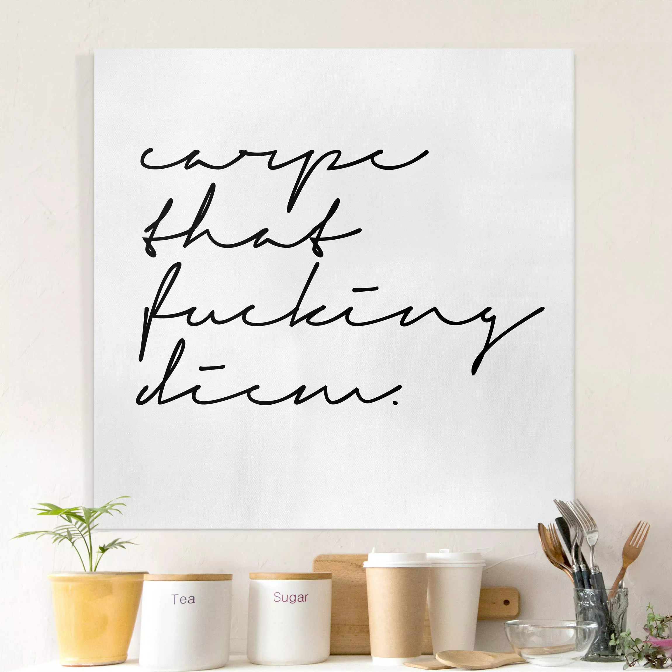 Leinwandbild Carpe Diem Kalligrafie günstig online kaufen