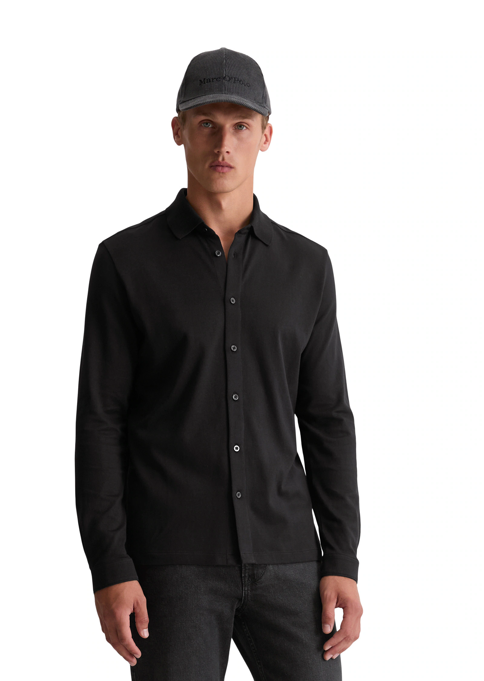 Marc OPolo Langarm-Poloshirt "aus weichem Heavy Jersey" günstig online kaufen