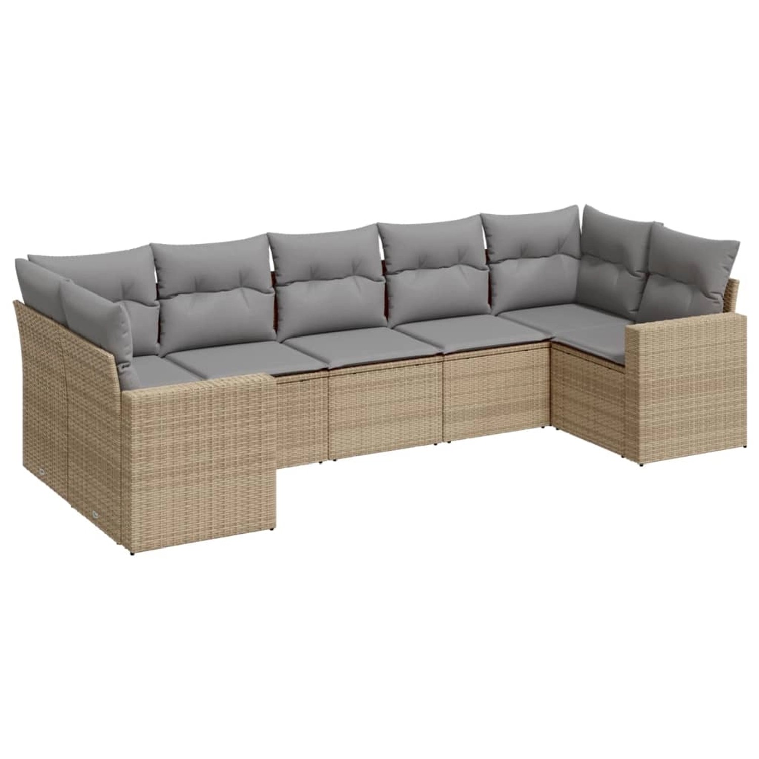 vidaXL 7-tlg Garten-Sofagarnitur mit Kissen Beige Poly Rattan Modell 49 günstig online kaufen