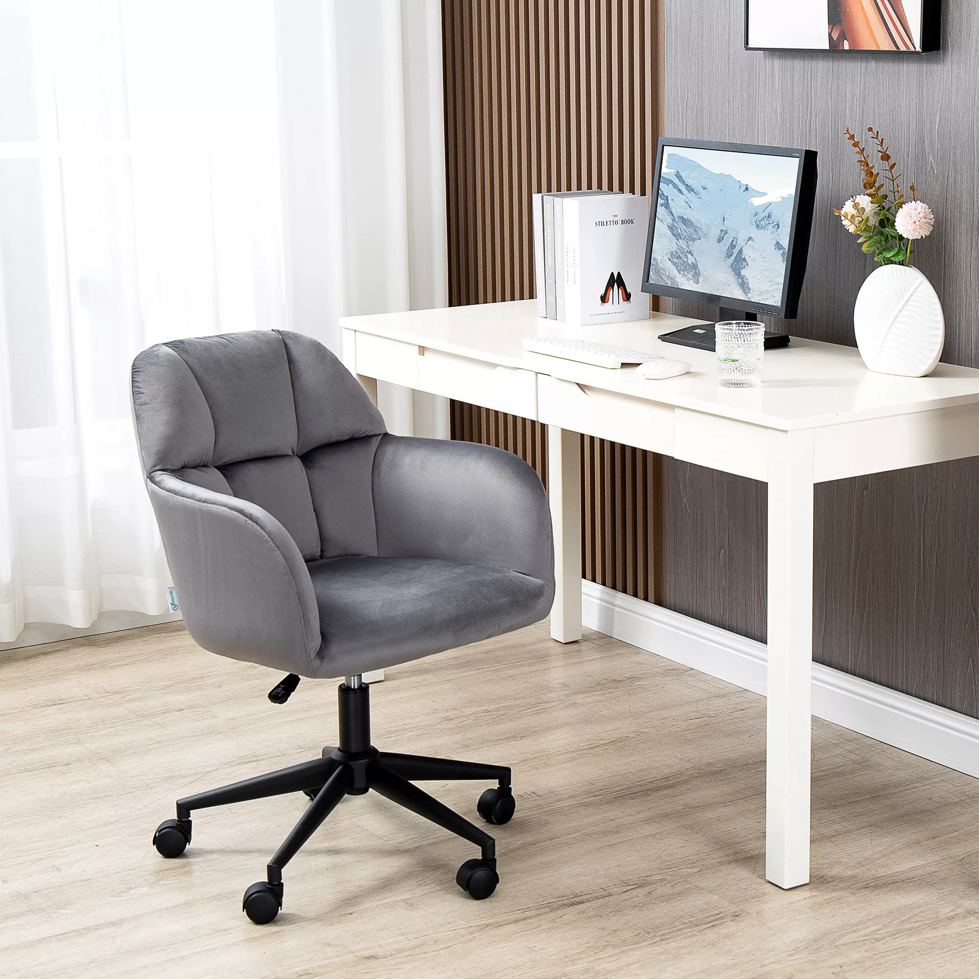 Vinsetto Bürostuhl  Schreibtischstuhl mit Rollen, höhenverstellbar, ergonom günstig online kaufen