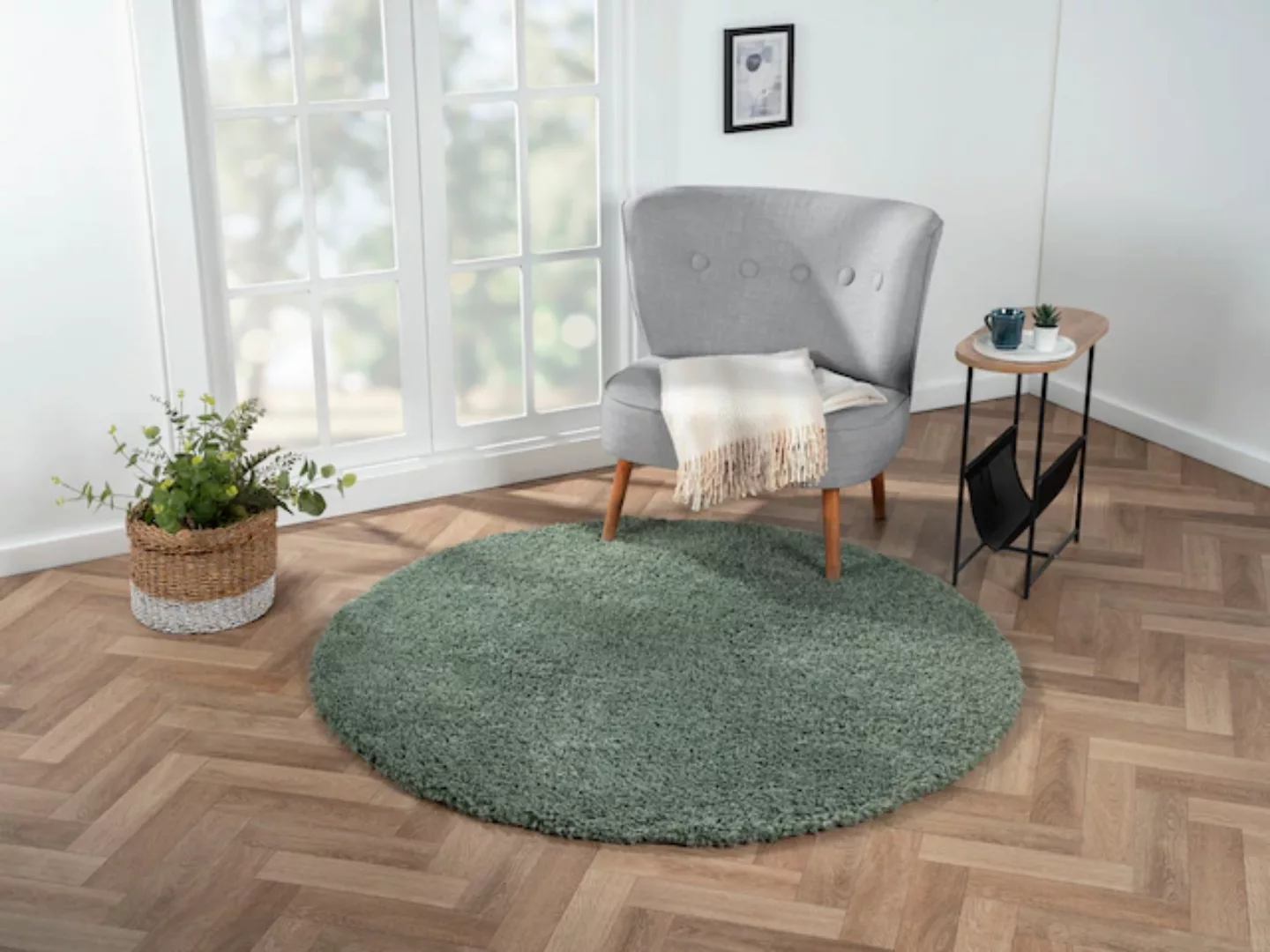 Myflair Möbel & Accessoires Hochflor-Teppich »My Shaggy«, rund, 37 mm Höhe, günstig online kaufen