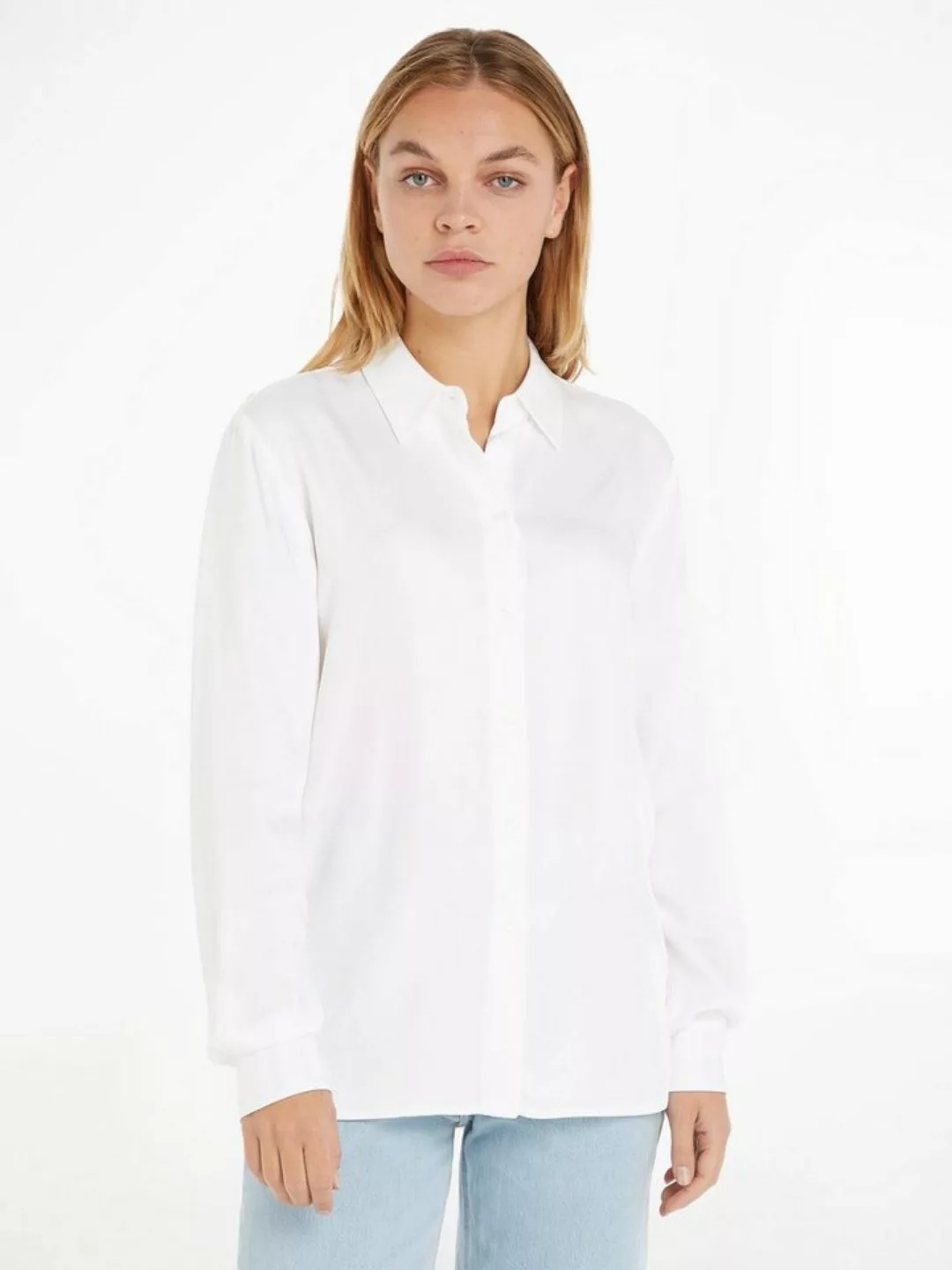 Tommy Hilfiger Hemdbluse PIECED GLB STP REG FLEUR SHIRT mit dezentem Label günstig online kaufen