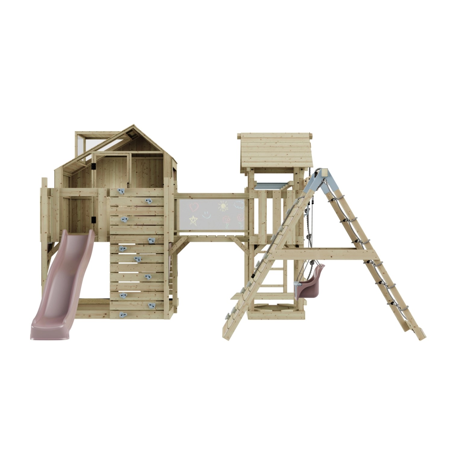 OutdoorToys Spielturm Bo mit Babyschaukel Altrosa günstig online kaufen