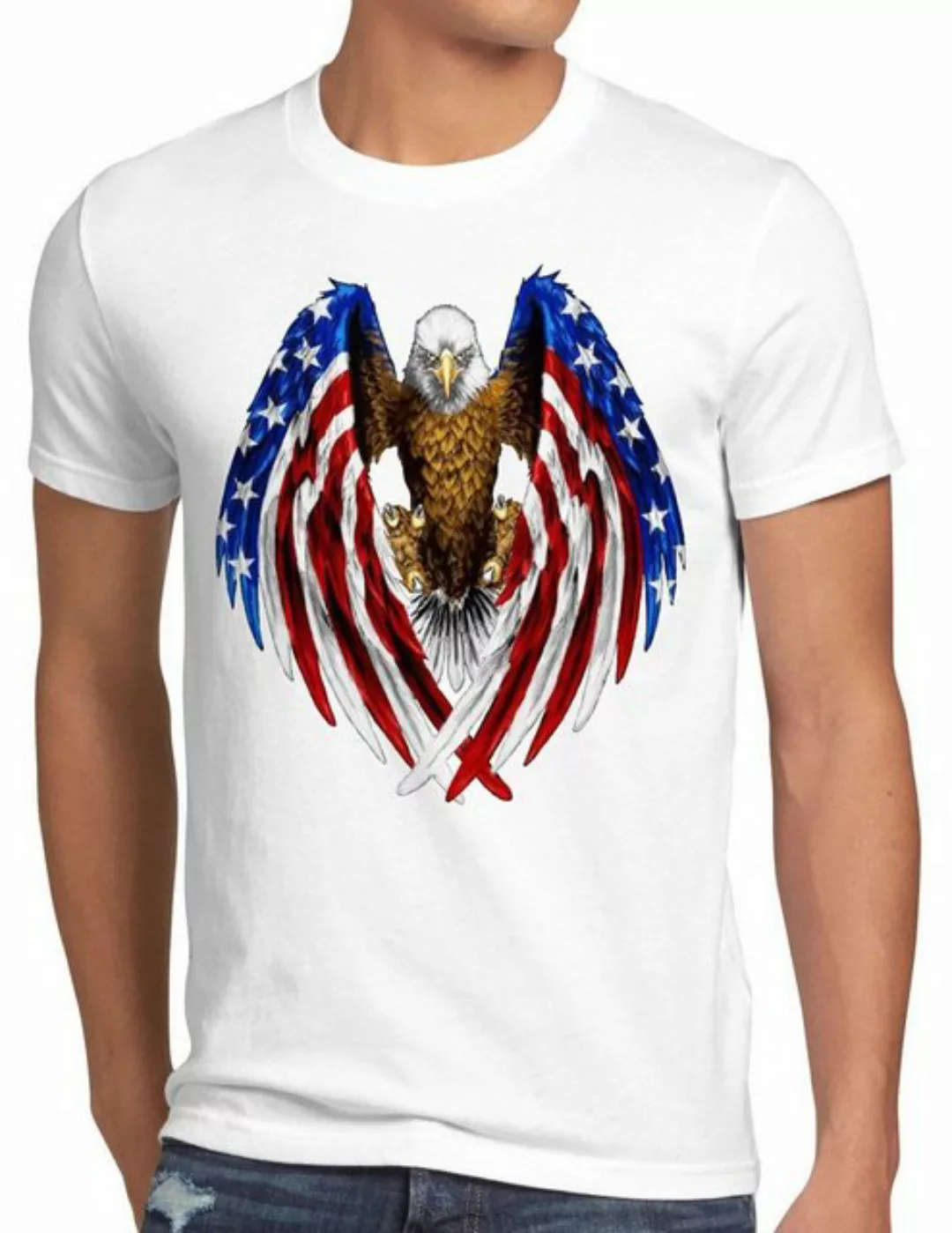 Print-Shirt Herren T-Shirt US flagge unites states of america stars and str günstig online kaufen