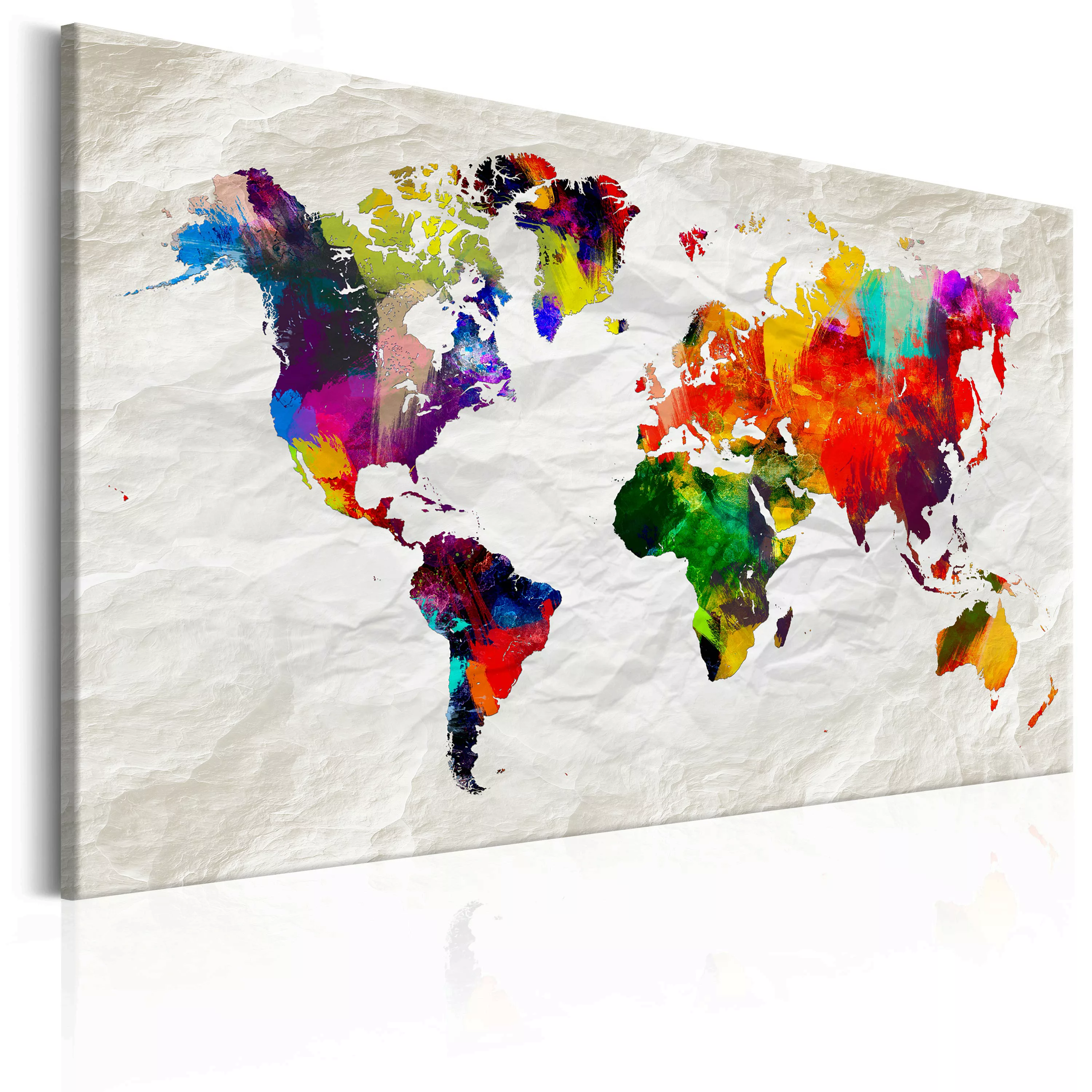 Wandbild - World Map: Rainbow Madness günstig online kaufen