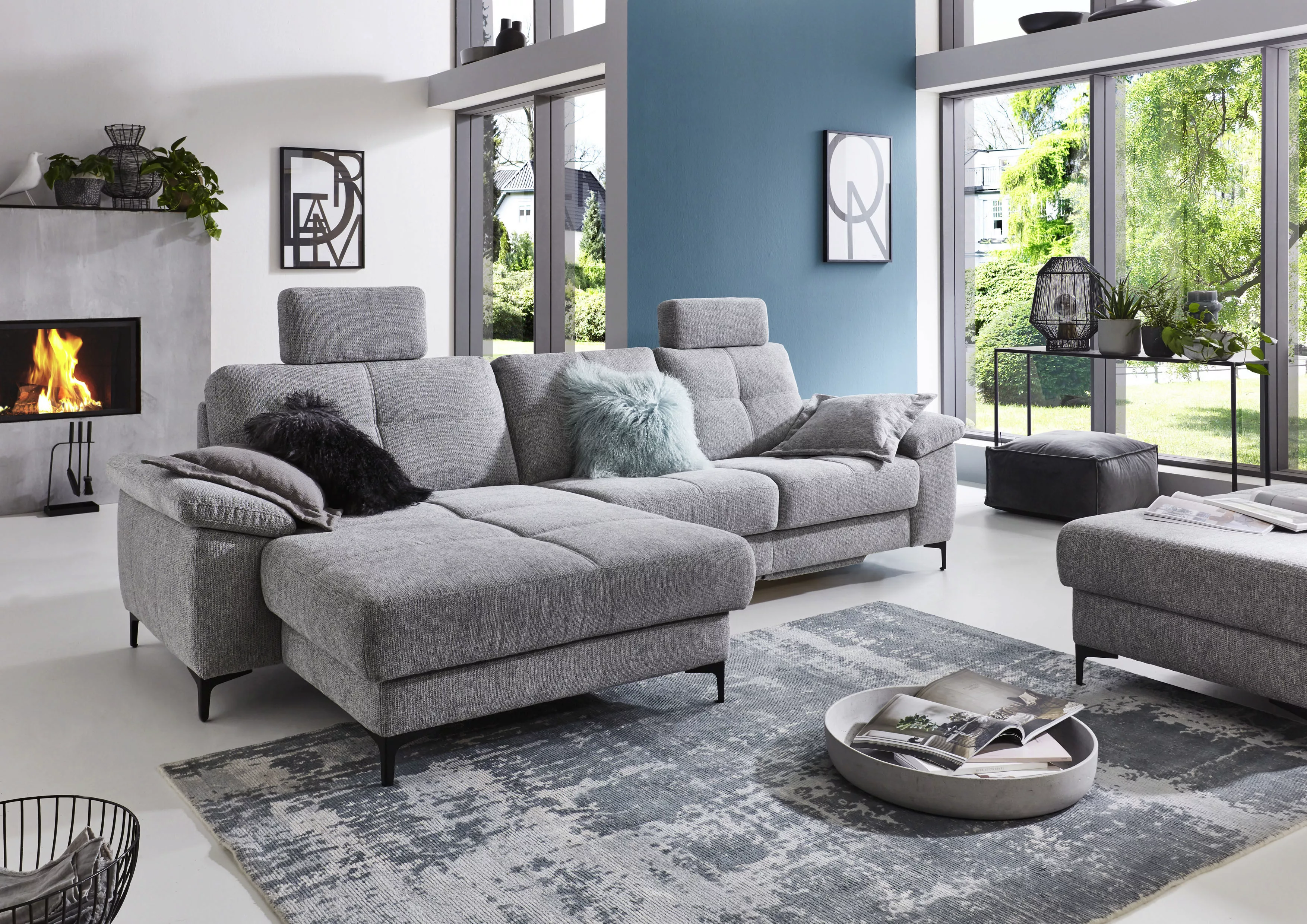 3C Carina Ecksofa "Burnaby bequem und modern, L-Form", 2 Kopfstützen, optio günstig online kaufen