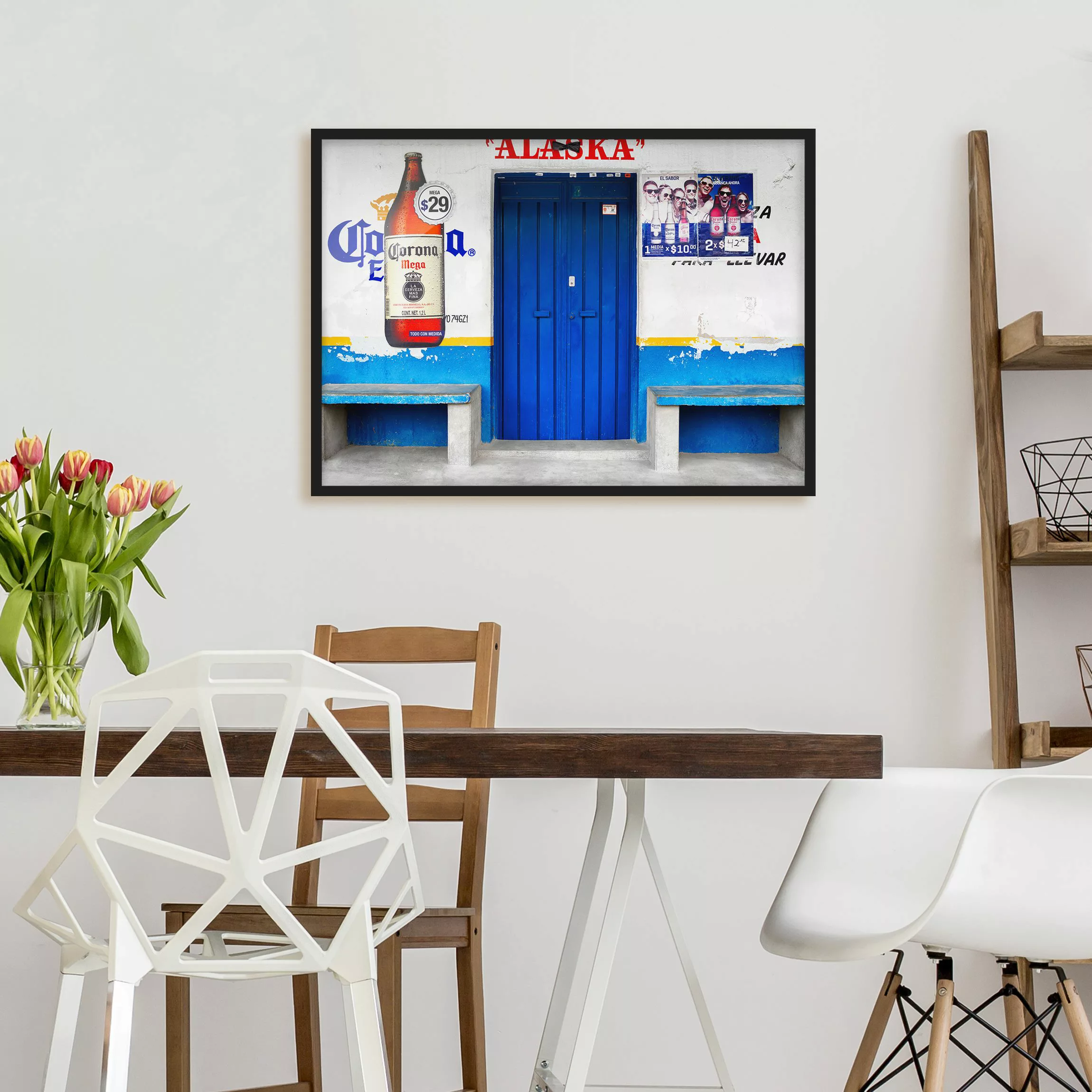 Bild mit Rahmen Architektur & Skyline - Querformat ALASKA Blue Bar günstig online kaufen