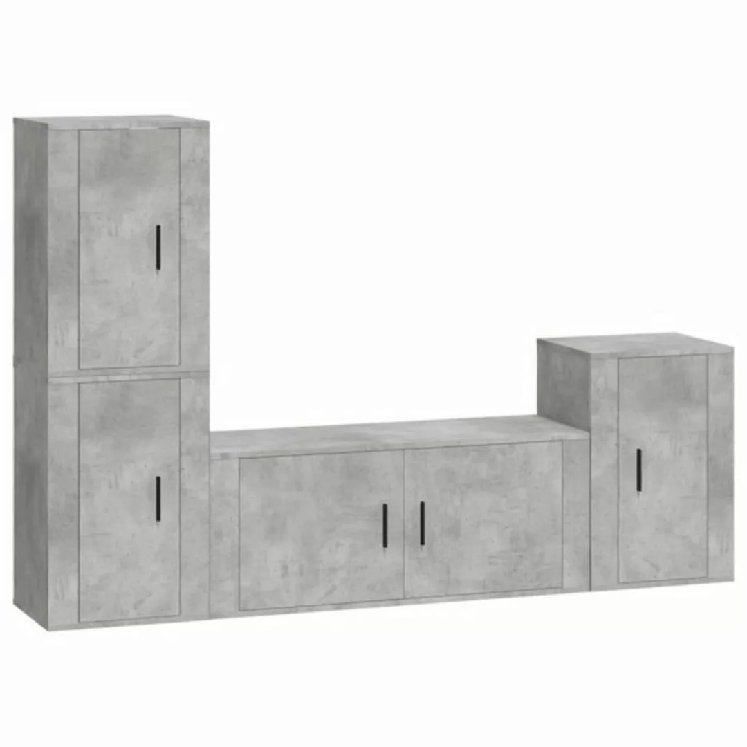 furnicato TV-Schrank 4-tlg. TV-Schrank-Set Betongrau Holzwerkstoff günstig online kaufen