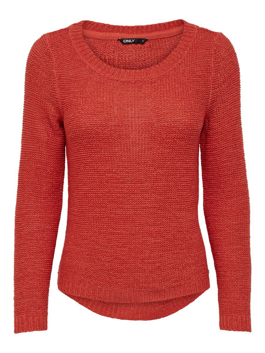 ONLY Strickpullover Einfarbiger Basic Strickpullover ONLGEENA 4251 in Rot günstig online kaufen