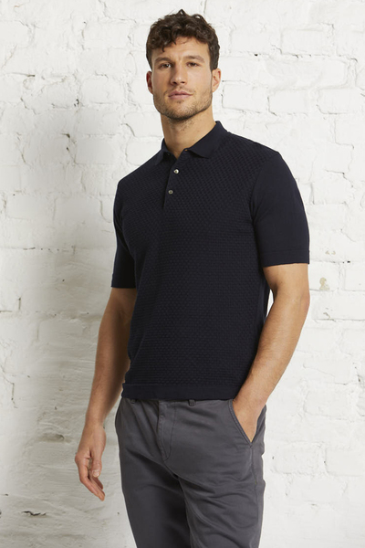 Herren Poloshirt Aus Bio-baumwolle "Polo Waffle Knitmix 1/2 Male" günstig online kaufen