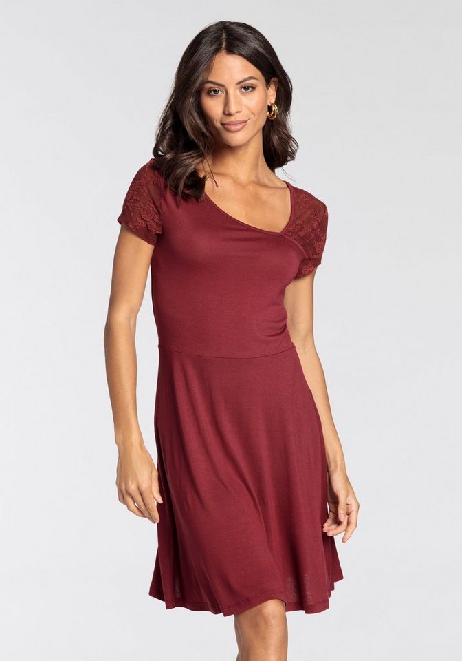 Melrose Jerseykleid mit Spitzeneinsatz - NEUE KOLLEKTION günstig online kaufen