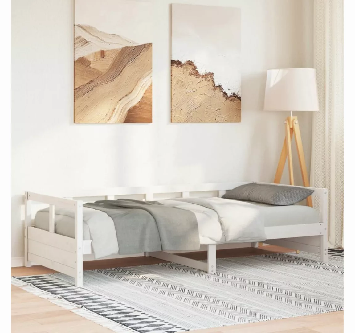 vidaXL Bett, Tagesbett ohne Matratze Weiß 90x190 cm Massivholz Kiefer günstig online kaufen